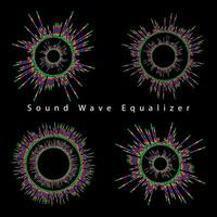 Digital sound wave equalizer, simple audio sound waves effect. vector