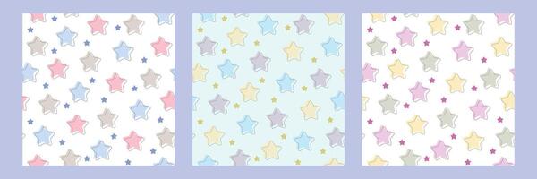 Seamless stars pattern design . Floral print for fabric. vector