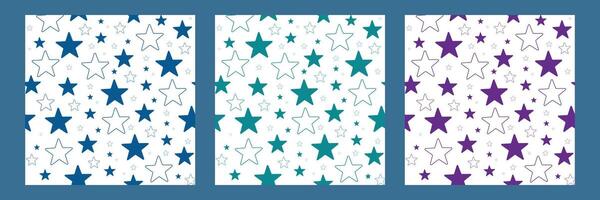 Seamless stars pattern design . Floral print for fabric. vector