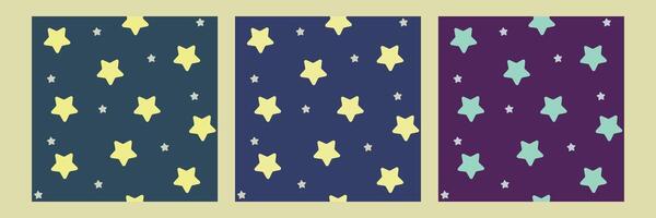 Seamless stars pattern design . Floral print for fabric. vector