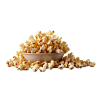 Tasty caramel glazed popcorn isolated on transparent background png