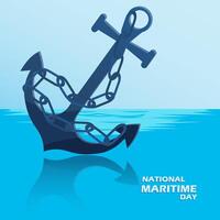 ship anchor in the middle of the ocean vector