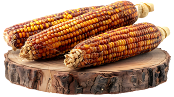 Fresh tasty dried corn cobs on a transparent background png