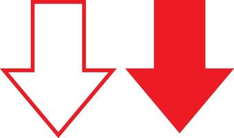 red color errow icon images set vector