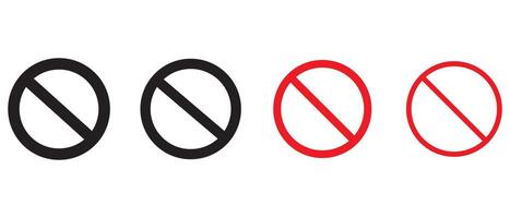simple abstract black red color forbidden no sing symbol vector
