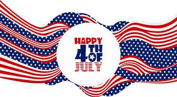 happy 4th of july with american flag. Suitable for 4th of July Independence Day posters, banners, flyers, backgrounds, and templates background vector