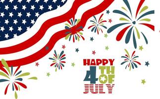 happy 4th of july with american flag. Suitable for 4th of July Independence Day posters, banners, flyers, backgrounds, and templates background vector