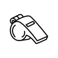 whistle, line icon, isolated background vector