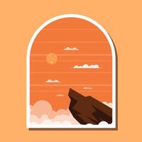Mountain cliff in noon vector