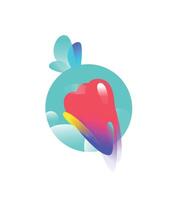 Red pepper icon in gradient style vector