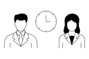 Set icon of business symbol simple outline design vector