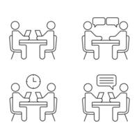 Set icon of business symbol simple outline design vector