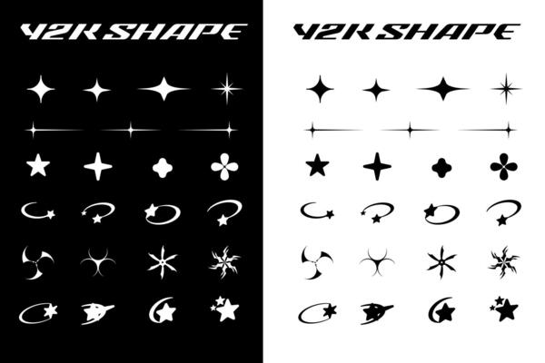 Futuristic streetwear cyberpunk shape element technology graphic design template