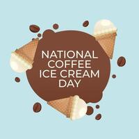 National Coffee Ice Cream Day design template good for celebration usage. flat design. eps 10. vector