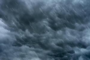 Rain clouds on the sky with rain fall. photo