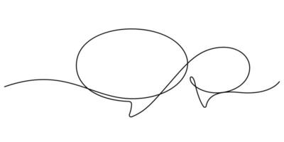 online chat message continuous line drawing vector