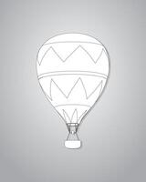 A simple and cool design hot air balloon on white paper for background vector