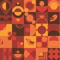 Bauhaus pattern design of abstract background vector