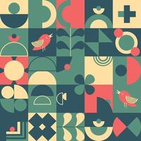 Bauhaus pattern design of abstract background vector