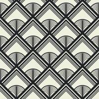seamless geometric art deco pattern. Ornamental beige and black creative design. Repeatable monochrome background. Ornate fabric print vector