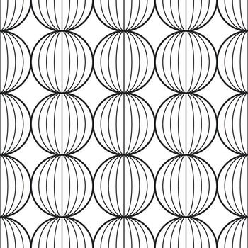 sin costura geométrico modelo con lineal círculos - monocromo diseño. resumen repetible negro y blanco antecedentes. tela fin impresión vector