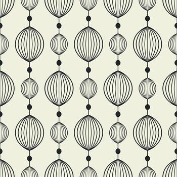 sin costura geométrico asiático modelo con a rayas círculos resumen decorativo negro y beige antecedentes. tela fin monocromo impresión vector