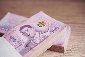 Thai baht banknote money, investment economy, accounting business and banking. photo