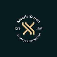 X icon and monogram text logo design template vector