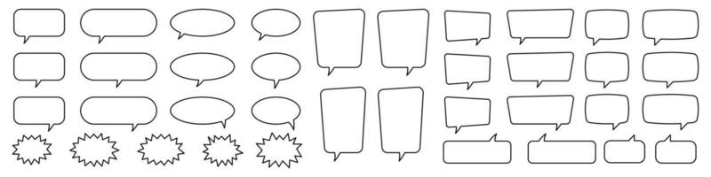 Speech bubble, speech balloon, chat bubble line art icon for apps and websites. vector