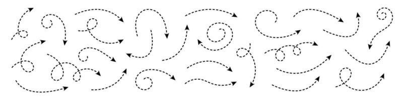 Curved dotted arrow. Zigzag arrow stripes design with dotted lines. vector