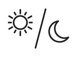 Sun and moon icon isolated on white background. Day and night line icon. vector