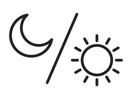 Sun and moon icon isolated on white background. Day and night line icon. vector