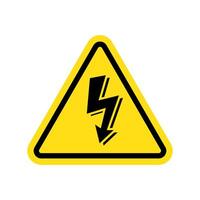 High voltage sign with lightning. vector