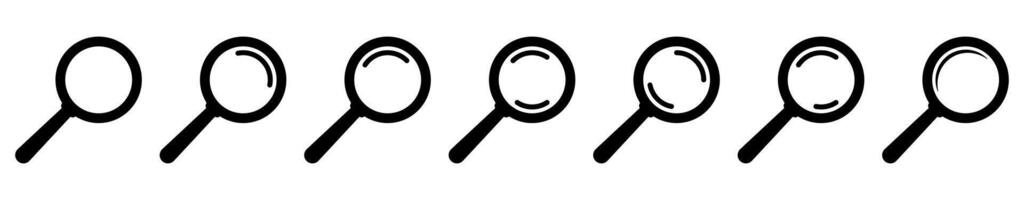 Magnifying glass icon, magnifier or loupe sign. Search icon. vector