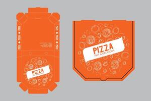 Pizza Box Design, Pizza Packaging Design, Pizza Box Design Template, Ready For Print. vector
