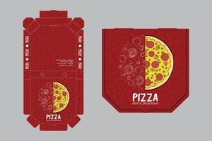 Pizza Box Design, Pizza Packaging Design, Pizza Box Design Template, Ready For Print. vector