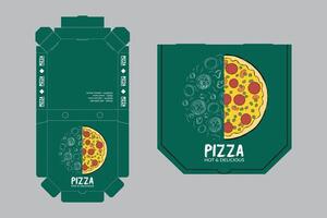 Pizza Box Design, Pizza Packaging Design, Pizza Box Design Template, Ready For Print. vector