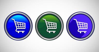 Shopping Cart Icon Button Set Design Illustration vector
