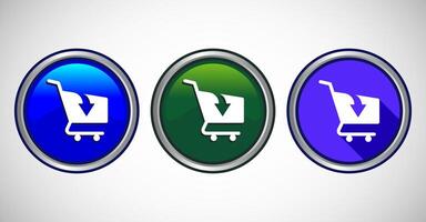 Shopping Cart Icon Button Set Design Illustration vector