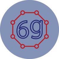 6g Line Two Color Circle Icon vector