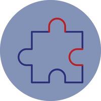 Puzzle Line Two Color Circle Icon vector