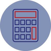 Calculator Line Two Color Circle Icon vector