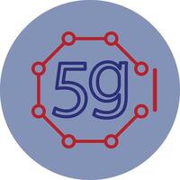 5g Line Two Color Circle Icon vector