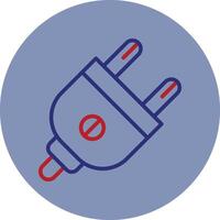 Plug Line Two Color Circle Icon vector