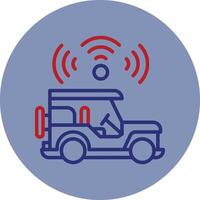 Autonomous Line Two Color Circle Icon vector
