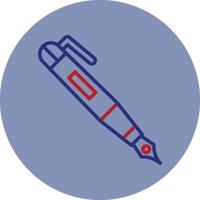 Pen Line Two Color Circle Icon vector