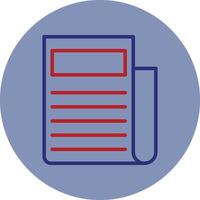 Newspaper Line Two Color Circle Icon vector