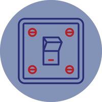 Light Switch Line Two Color Circle Icon vector