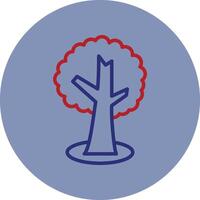 Tree Line Two Color Circle Icon vector