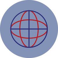 Globe Line Two Color Circle Icon vector